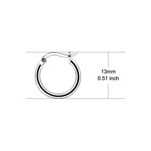 Carica l'immagine nel visualizzatore di Gallery, Orecchini a cerchio in argento Sterling da 13 mm, idea regalo per ragazze...