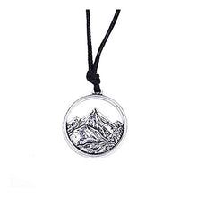 Carica l'immagine nel visualizzatore di Gallery, Collana con ciondolo cavo paesaggio montano e sentieri Antique Silver - Ilgrandebazar