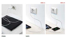 Carica l'immagine nel visualizzatore di Gallery, Presa USB da muro 2.4 Ampere, Compatibile con Vimar Plana, Bianca Bianco