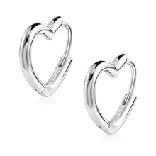 Carica l'immagine nel visualizzatore di Gallery, ALEXCRAFT Orecchini Argento 925 Cuore a Orecchini Cerchio da Donna
