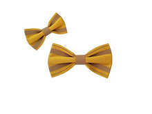 Carica l'immagine nel visualizzatore di Gallery, Papillon padre e figlio giallo oro a strisce linea autunno 2020 handmade... - Ilgrandebazar