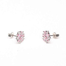 Carica l'immagine nel visualizzatore di Gallery, Orecchini in argento di Natale da donna con zircone rosa e...