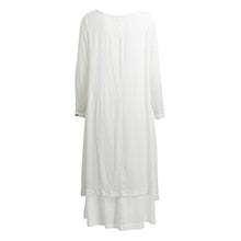 Carica l'immagine nel visualizzatore di Gallery, Romacci Donna Vestito Lungo Maxi Scollo a V e Maniche Lunghe 5XL, Bianco - Ilgrandebazar