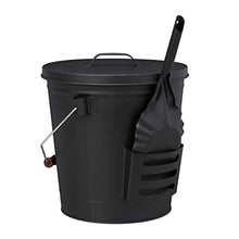 Carica l'immagine nel visualizzatore di Gallery, Relaxdays Secchio Raccogli Cenere con Coperchio e Paletta, 19 L, per Camino...