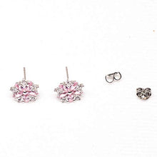 Carica l'immagine nel visualizzatore di Gallery, Orecchini in argento di Natale da donna con zircone rosa e...
