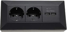 Carica l'immagine nel visualizzatore di Gallery, Presa angolare con 2 prese Schuko, 2 uscite USB per cucina, ufficio,...