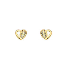 Carica l'immagine nel visualizzatore di Gallery, Orecchini per Bambini cuore - oro giallo 9k (375)