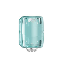 Carica l'immagine nel visualizzatore di Gallery, Tork 659000 Dispenser per asciugamani ad estrazione centrale Bianco-Turchese - Ilgrandebazar