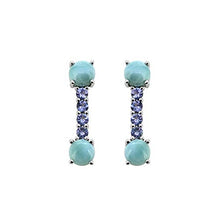 Carica l'immagine nel visualizzatore di Gallery, YoTreasure - Orecchini a perno in argento Sterling 925 con tanzanite... - Ilgrandebazar