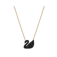 Carica l'immagine nel visualizzatore di Gallery, Collana Inoro Rosa con Iconico Cigno Nero da Donna (Nero-1) - Ilgrandebazar