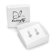 Carica l'immagine nel visualizzatore di Gallery, butterfly Bambine Ragazze Argento Orecchini Vero Swarovski Elements Chiaro