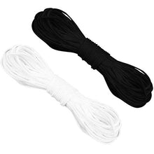Carica l'immagine nel visualizzatore di Gallery, YHmall 2 Pezzi Elastico per Cucito, Corda Elastica Cordino Bianco + Nero