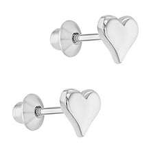 Carica l'immagine nel visualizzatore di Gallery, In argento sterling 925, con vite, posteriore piccolo cuore orecchini per... - Ilgrandebazar