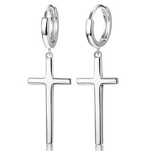 Carica l'immagine nel visualizzatore di Gallery, Slliss Orecchini in Argento Croce Pendenti per Uomini Silver - Ilgrandebazar