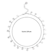 Carica l'immagine nel visualizzatore di Gallery, Fenical Collana girocollo di colore argento con catena choker donne boho... - Ilgrandebazar