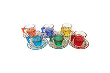 Carica l'immagine nel visualizzatore di Gallery, Set di 6 Tazze da Caffè con piattini"Casablanca" Multicolor in Vetro dipinte... - Ilgrandebazar