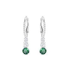 Carica l'immagine nel visualizzatore di Gallery, Swarovski Orecchini Attract Trilogy Round, Cristallo Verde, Rodiati, da Donna - Ilgrandebazar