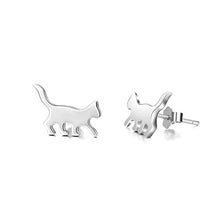 Carica l'immagine nel visualizzatore di Gallery, YAFEINI Orecchini a chiodo, a Forma di Cuore e Gatto, in Argento Sterling,... - Ilgrandebazar
