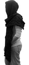Carica l'immagine nel visualizzatore di Gallery, Sciarpa con cappuccio, unisex col. Nero - Ilgrandebazar