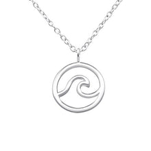 Carica l'immagine nel visualizzatore di Gallery, Monkimau - Collana da donna con ciondolo a forma di onda, in argento...