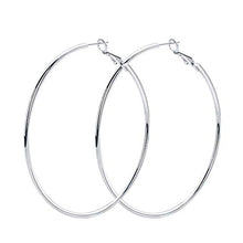 Carica l'immagine nel visualizzatore di Gallery, VU100 Orecchini Cerchio 60mm Argento sterling 18 carati Oro Argento-60mm - Ilgrandebazar