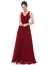 Carica l'immagine nel visualizzatore di Gallery, Ever-Pretty Vestito da Damigella Donna Linea ad A Scollo a V 40, Borgogna - Ilgrandebazar