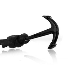 Carica l'immagine nel visualizzatore di Gallery, Vikings - Set di 2 bracciali in Pelle con Ancora e Cannonball Nero/Argento - Ilgrandebazar