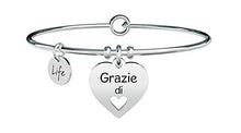 Carica l'immagine nel visualizzatore di Gallery, KIDULT LIFE LOVE BRACCIALE ACCIAIO 316L - CUORE | GRAZIE 731298 - Ilgrandebazar
