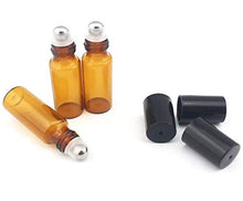 Carica l'immagine nel visualizzatore di Gallery, 24 boccette da 5 ml roll-on Bottles, color ambra, ricaricabile, con sfera in...