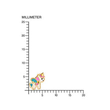 Carica l'immagine nel visualizzatore di Gallery, Orecchini per bambini unicorno smaltato - oro giallo 9k (375)
