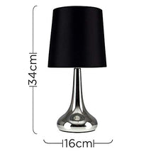 Carica l'immagine nel visualizzatore di Gallery, Set di 2 – Lampada da tavolo con funzione touch - Finitura cromata Nero - Ilgrandebazar