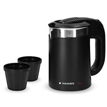 Carica l'immagine nel visualizzatore di Gallery, Navaris Mini Bollitore Acqua da Viaggio 0,5L - Boiler Piccolo Elettrico Nero
