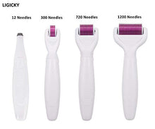 Carica l'immagine nel visualizzatore di Gallery, LIGICKY Kit roll 5-in-1 Micro-ago Derma Roller, 0.5/1.0/1.5/2.0mm in Acciaio... - Ilgrandebazar