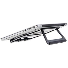 Carica l'immagine nel visualizzatore di Gallery, AmazonBasics - Supporto richiudibile in alluminio per PC portatili con Nero