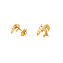 Carica l'immagine nel visualizzatore di Gallery, Monde Petit T1817P -Orecchini per bambini, oro giallo 18k (750) - Ilgrandebazar