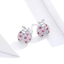Carica l'immagine nel visualizzatore di Gallery, Orecchini a perno a forma di coccinella, in argento Sterling, per ragazze e...