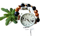 Carica l'immagine nel visualizzatore di Gallery, Orologio da polso donna elasticizzato Bracciale perle Legno Bianco Nero... - Ilgrandebazar
