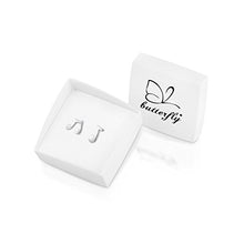 Carica l'immagine nel visualizzatore di Gallery, butterfly Bambine Ragazze Argento Orecchini a Perno 925 Note Musicali...