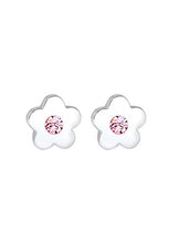 Carica l'immagine nel visualizzatore di Gallery, Elli Orecchini da Bambina in Argento 925 con Cristallo Rosa - Ilgrandebazar