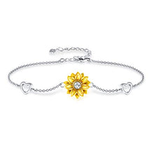Carica l'immagine nel visualizzatore di Gallery, SNZM Collana da Donna con Ciondolo a Forma di Girasole, Oro Bianco - Ilgrandebazar
