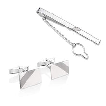 Carica l'immagine nel visualizzatore di Gallery, STERLL - Set di gemelli e fermacravatta in argento Sterling 925, regalo...