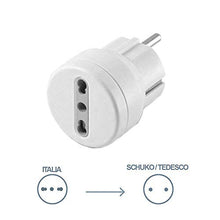 Carica l'immagine nel visualizzatore di Gallery, Electraline 92359 Adattatore Presa 10/16 A, Spina Schuko Confezione da 3