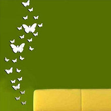 Carica l'immagine nel visualizzatore di Gallery, SwirlColor 30PCS Farfalla Combinazione 3D Specchio Wall Stickers Home Argento - Ilgrandebazar