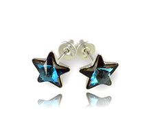Carica l'immagine nel visualizzatore di Gallery, Crystals &amp; Stones, meravigliosi orecchini a stella in argento Bermuda Blue - Ilgrandebazar