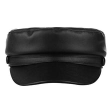 Carica l'immagine nel visualizzatore di Gallery, GEMVIE Donna Cappello con Visiera Berretto da PU Pelle Retro Classico Nero