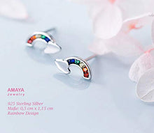 Carica l'immagine nel visualizzatore di Gallery, AMAYA Rainbow orecchini per donna ragazza bambini – Argento Sterling 925 –... - Ilgrandebazar