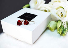 Carica l'immagine nel visualizzatore di Gallery, Marmara Sterling - Orecchini in argento 925, a forma Gold Plated Red - Ilgrandebazar