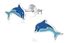 Carica l'immagine nel visualizzatore di Gallery, Laimons Kids Orecchini a pressione gioielli per bambini Delfino Blu Argento... - Ilgrandebazar