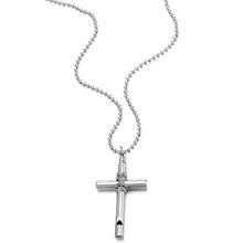 Carica l'immagine nel visualizzatore di Gallery, COOLSTEELANDBEYOND Ciondolo di Fischio Croce, Collana con Pendente da Uomo... - Ilgrandebazar