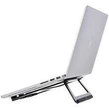 Carica l'immagine nel visualizzatore di Gallery, AmazonBasics - Supporto richiudibile in alluminio per PC portatili con Nero
